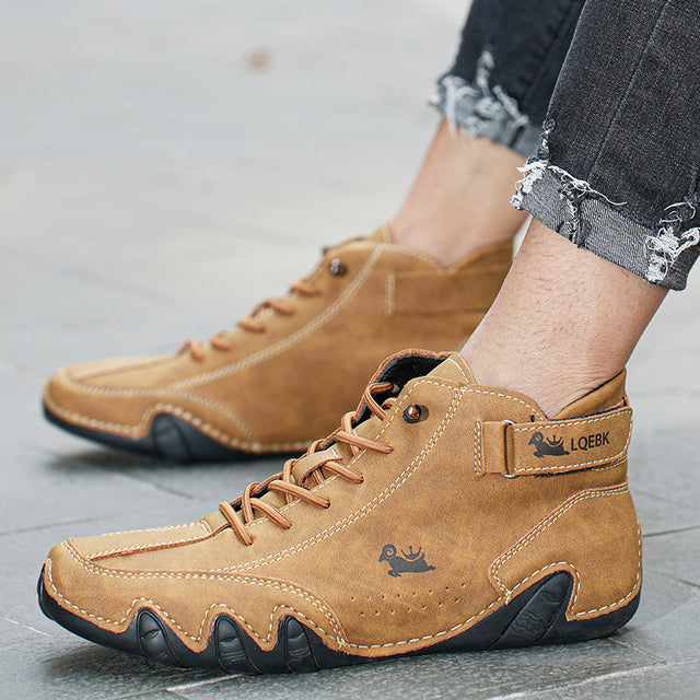 Herren Barfußschuhe Bequem Minimalistisch Leder Rutschfest 1