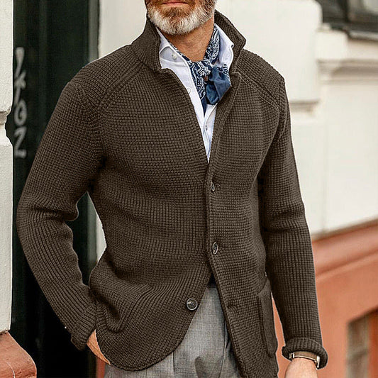 Herren Cardigan Schwarz Bequemes Material Eleganter Stil Strickjacke 0