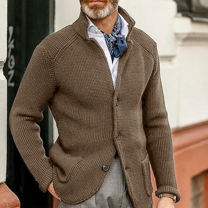 Herren Cardigan Schwarz Bequemes Material Eleganter Stil Strickjacke 2