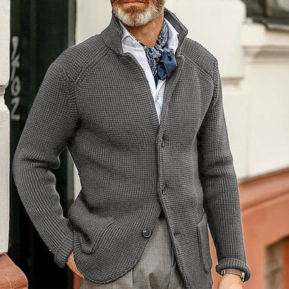 Herren Cardigan Schwarz Bequemes Material Eleganter Stil Strickjacke 4