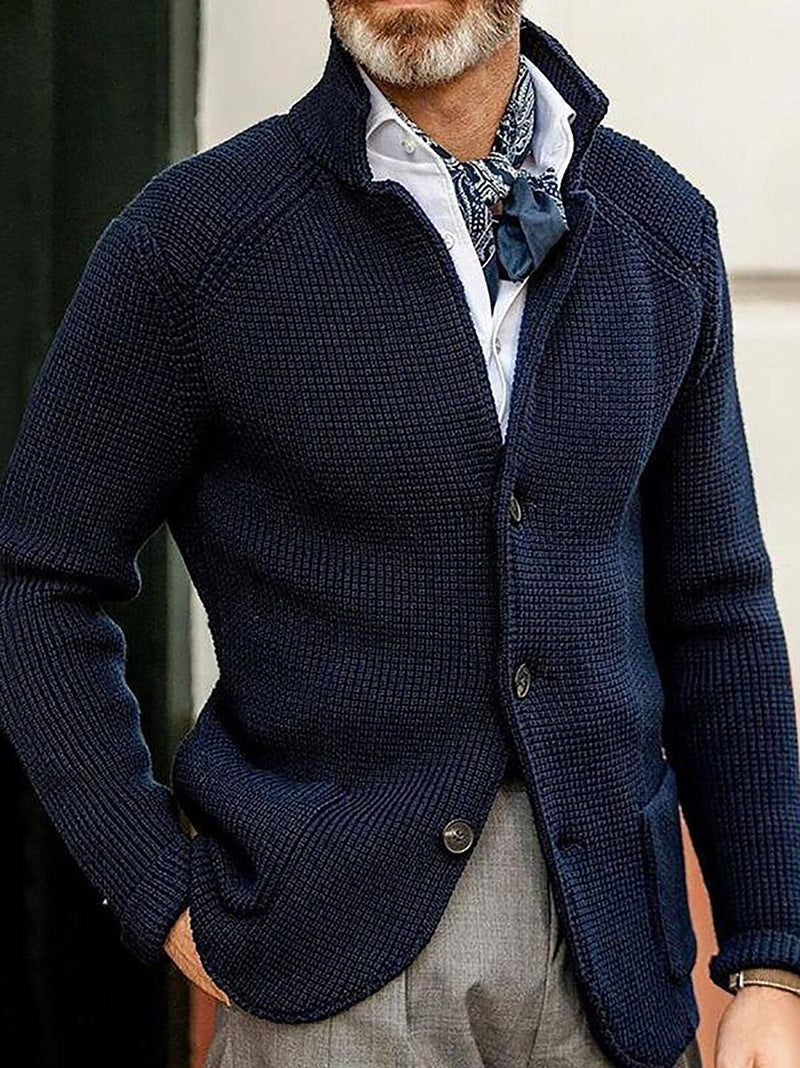 Herren Cardigan Schwarz Bequemes Material Eleganter Stil Strickjacke 5