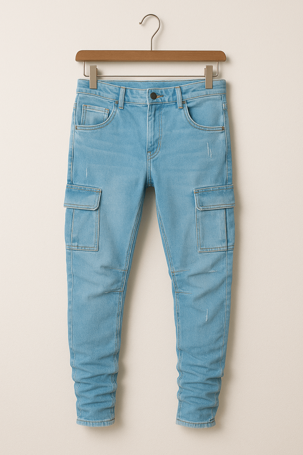Herren Cargo-Jeans Dehnbar Schlanker Schnitt Baumwolle 0