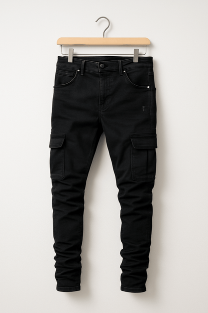 Herren Cargo-Jeans Dehnbar Schlanker Schnitt Baumwolle 5