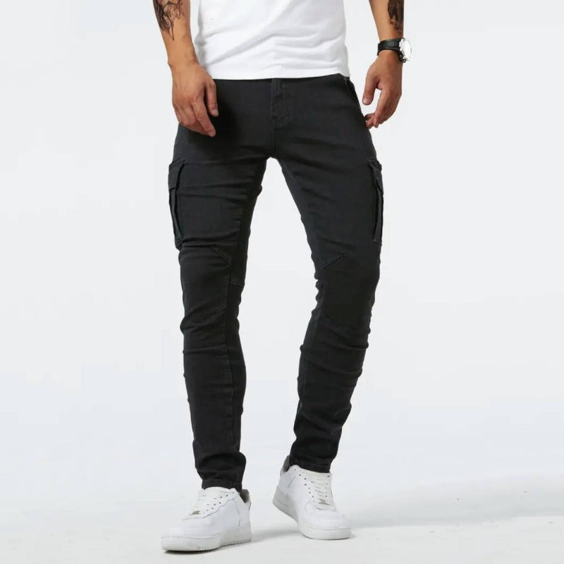 Herren Cargo Hose 4-Wege-Stretch Modernes Cargodesign Denim 2