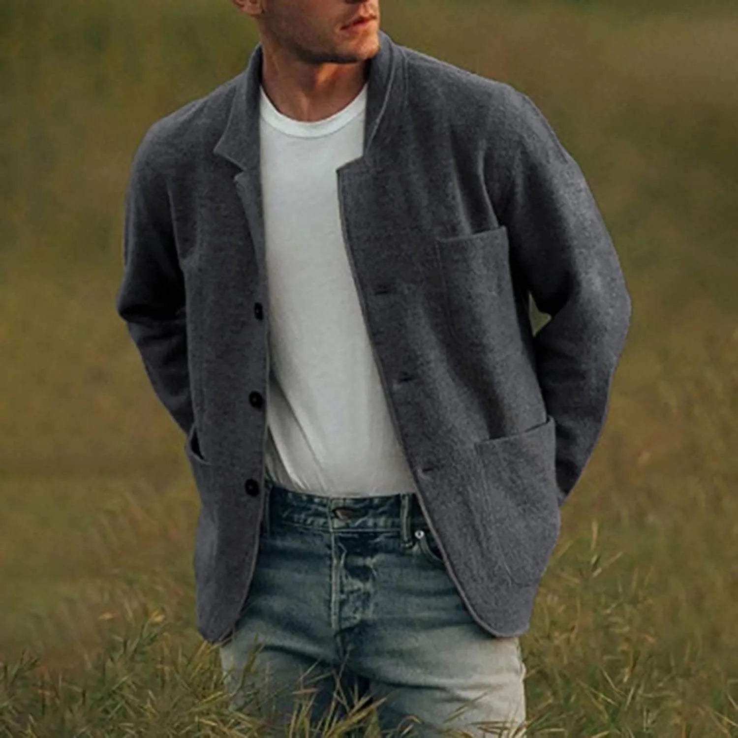 Herren Casual Blazer Elegantes Design Hochwertiger Stoff 2