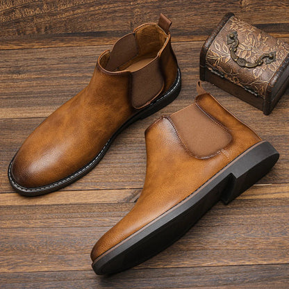 Herren Chelsea-Stiefel Schwarz Hochwertiges Leder Minimalistisches Design 3
