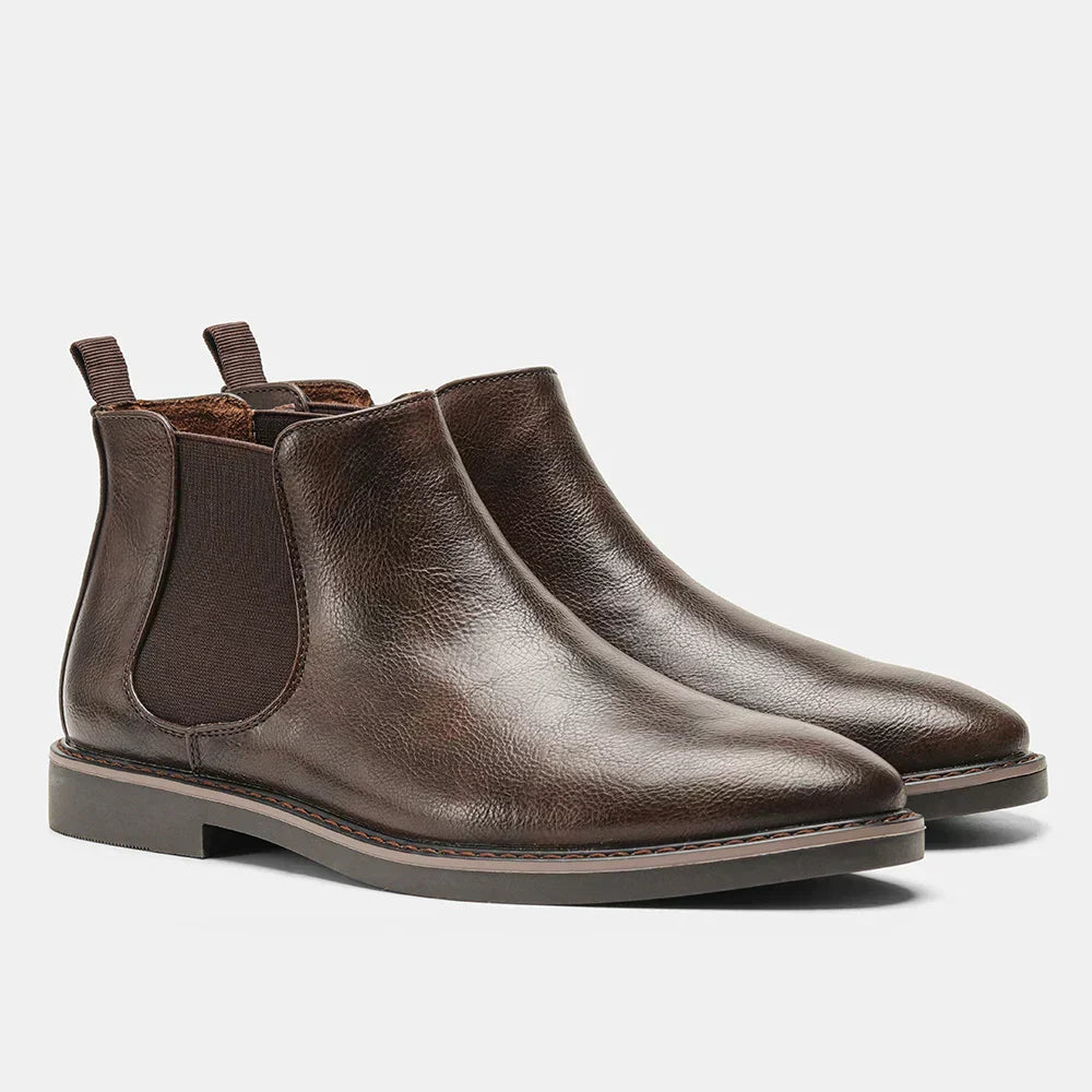 Herren Chelsea-Stiefel Schwarz Hochwertiges Leder Minimalistisches Design 4