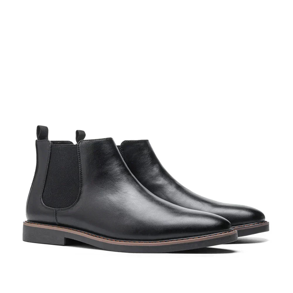 Herren Chelsea-Stiefel Schwarz Hochwertiges Leder Minimalistisches Design 5