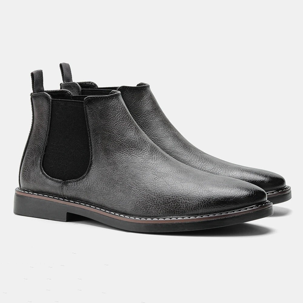 Herren Chelsea-Stiefel Schwarz Hochwertiges Leder Minimalistisches Design 6