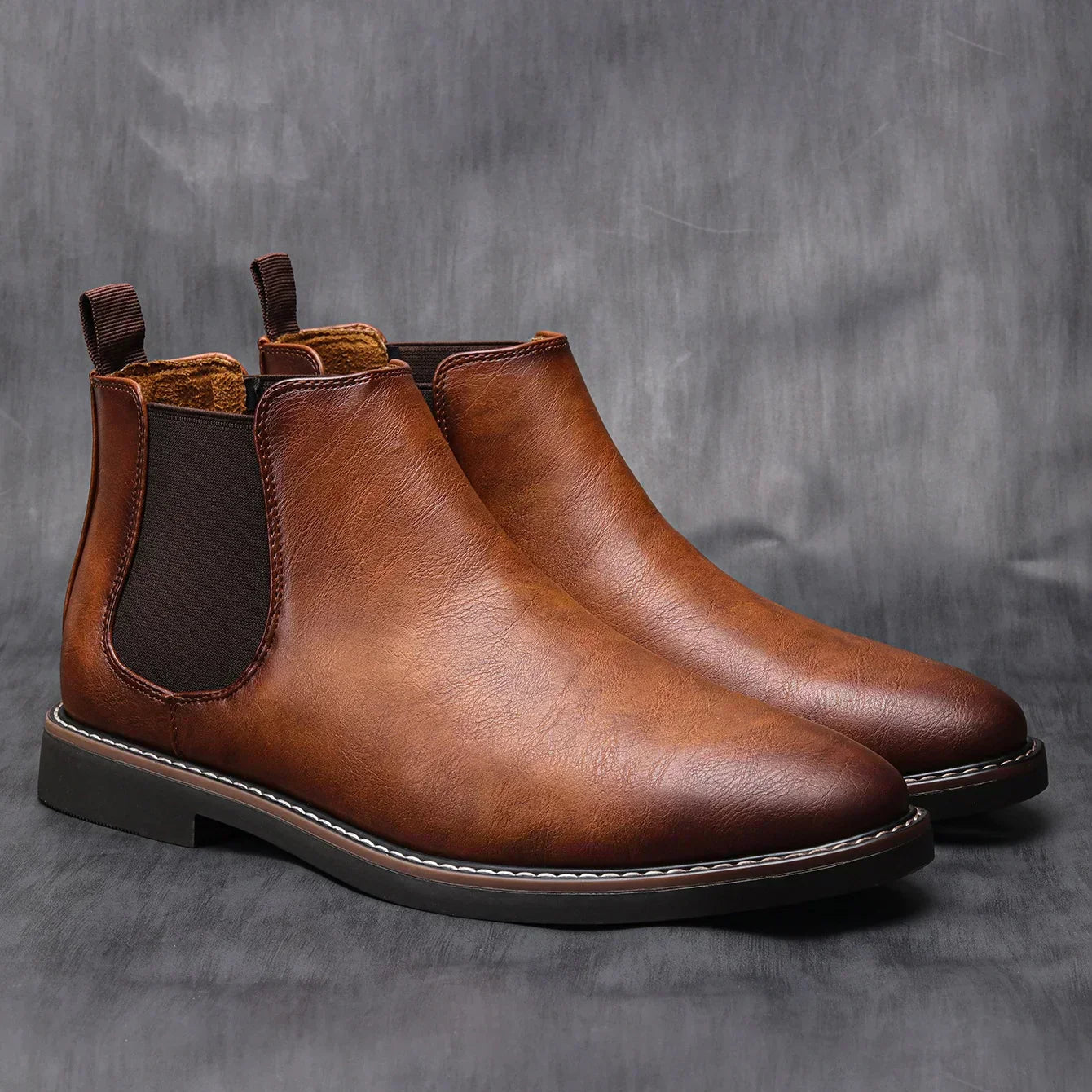 Herren Chelsea-Stiefel Schwarz Hochwertiges Leder Minimalistisches Design 7