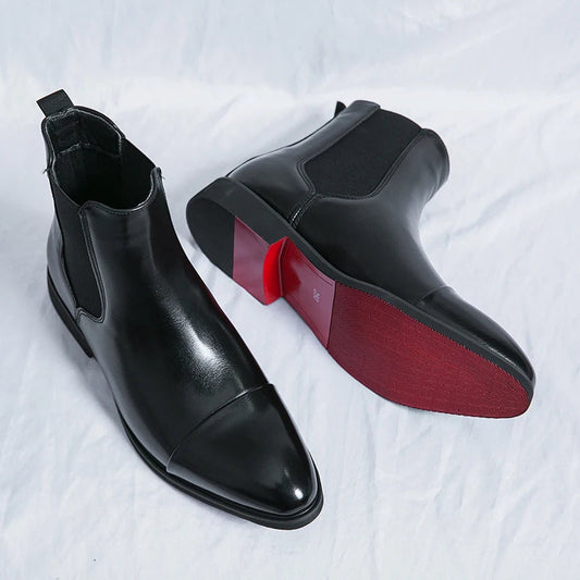 Herren Chelsea Boots Echtleder Stilvoll Bequem für Alltag und Festlichkeiten 0