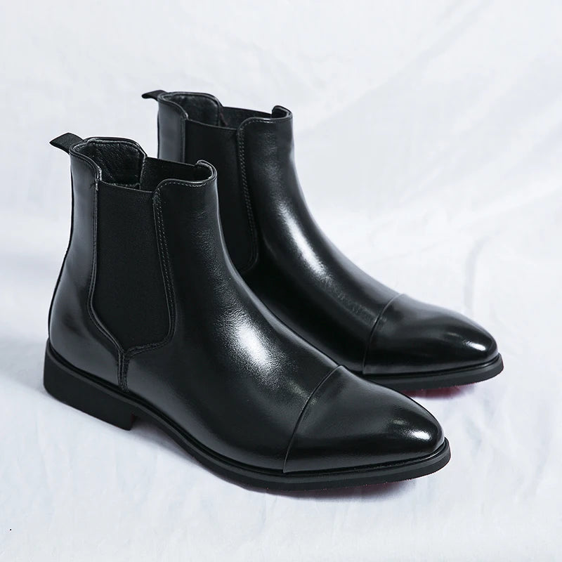 Herren Chelsea Boots Echtleder Stilvoll Bequem für Alltag und Festlichkeiten 2