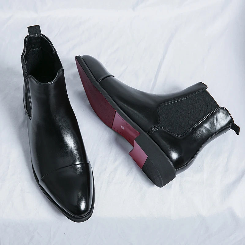 Herren Chelsea Boots Echtleder Stilvoll Bequem für Alltag und Festlichkeiten 3