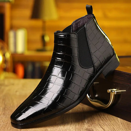Herren Chelsea Boots Elegante Lederoptik Hochwertiges Material 0
