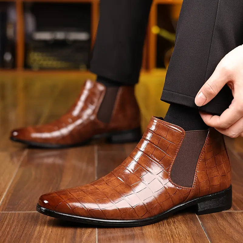 Herren Chelsea Boots Elegante Lederoptik Hochwertiges Material 2