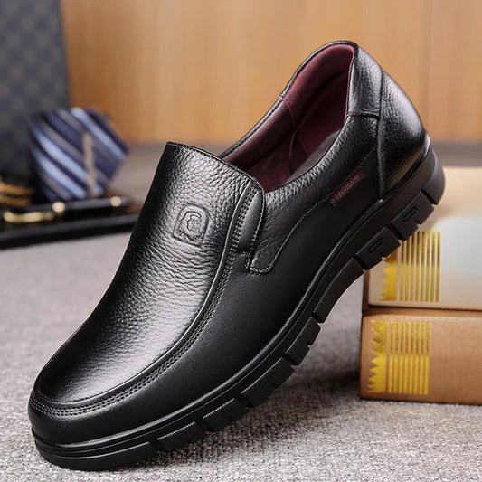 Herren Freizeitschuhe Loafer Echtes Leder Atmungsaktiv Flache Sohle 0