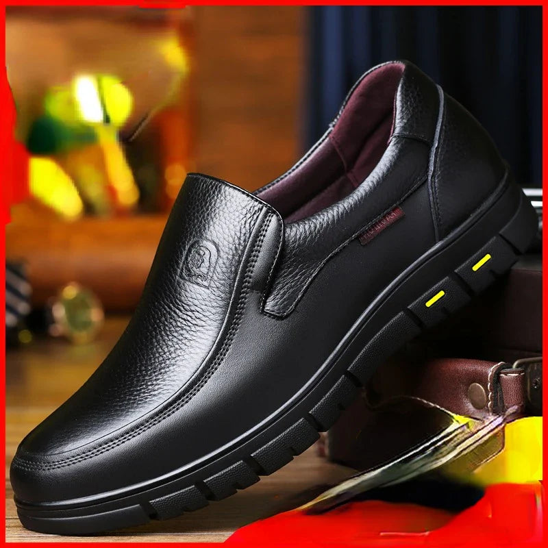 Herren Freizeitschuhe Loafer Echtes Leder Atmungsaktiv Flache Sohle 1