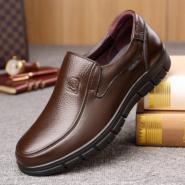 Herren Freizeitschuhe Loafer Echtes Leder Atmungsaktiv Flache Sohle 2