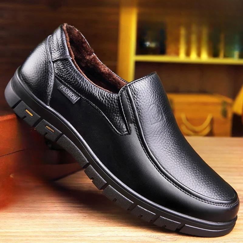 Herren Freizeitschuhe Loafer Echtes Leder Atmungsaktiv Flache Sohle 5