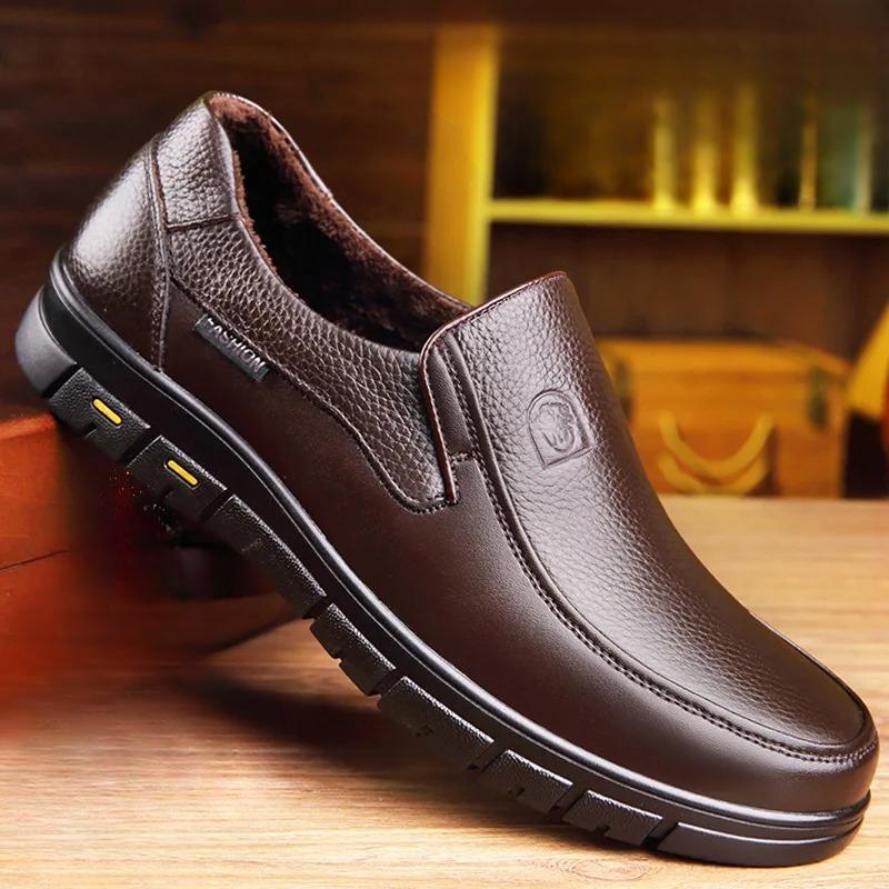 Herren Freizeitschuhe Loafer Echtes Leder Atmungsaktiv Flache Sohle 6