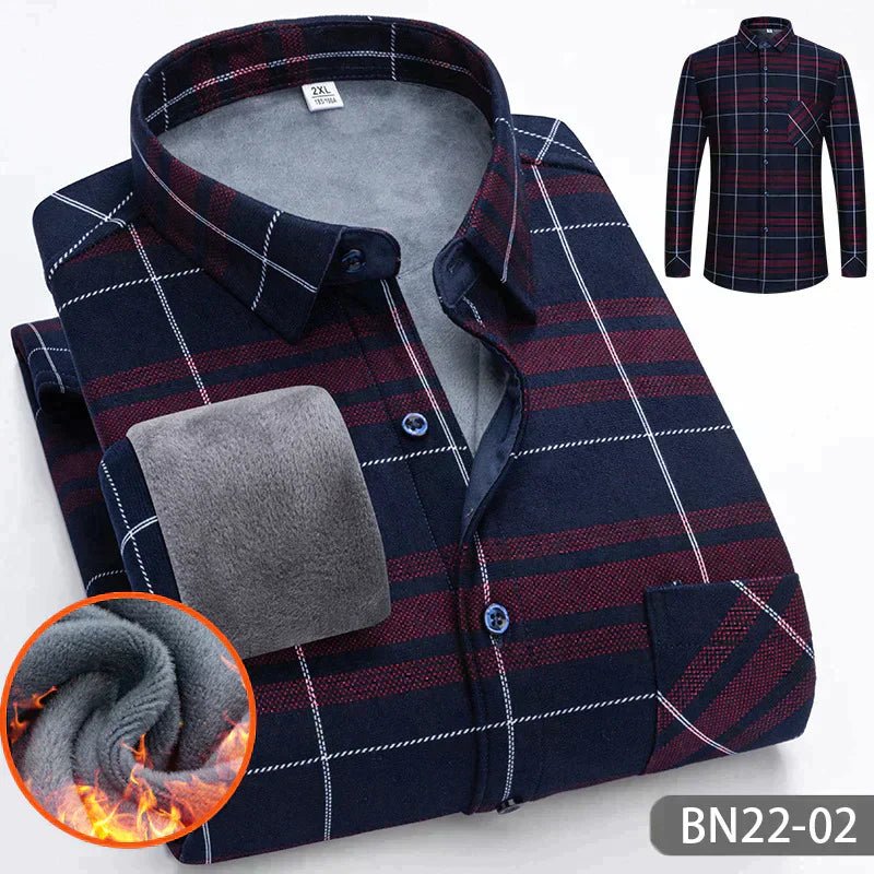 Herren Gefüttertes Flanellhemd Warm Bequem 0