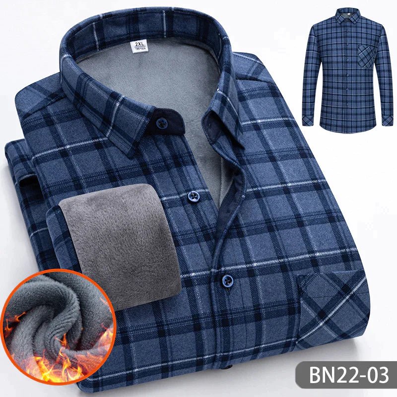 Herren Gefüttertes Flanellhemd Warm Bequem 1