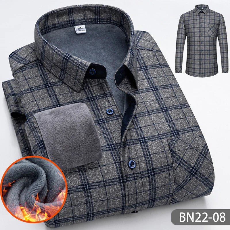 Herren Gefüttertes Flanellhemd Warm Bequem 3