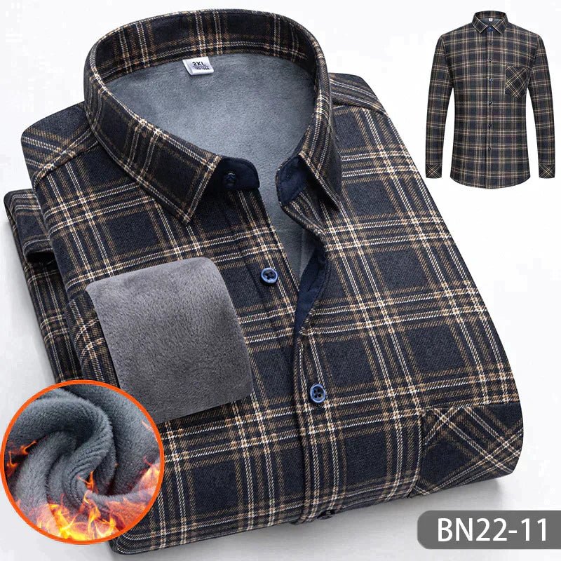 Herren Gefüttertes Flanellhemd Warm Bequem 5