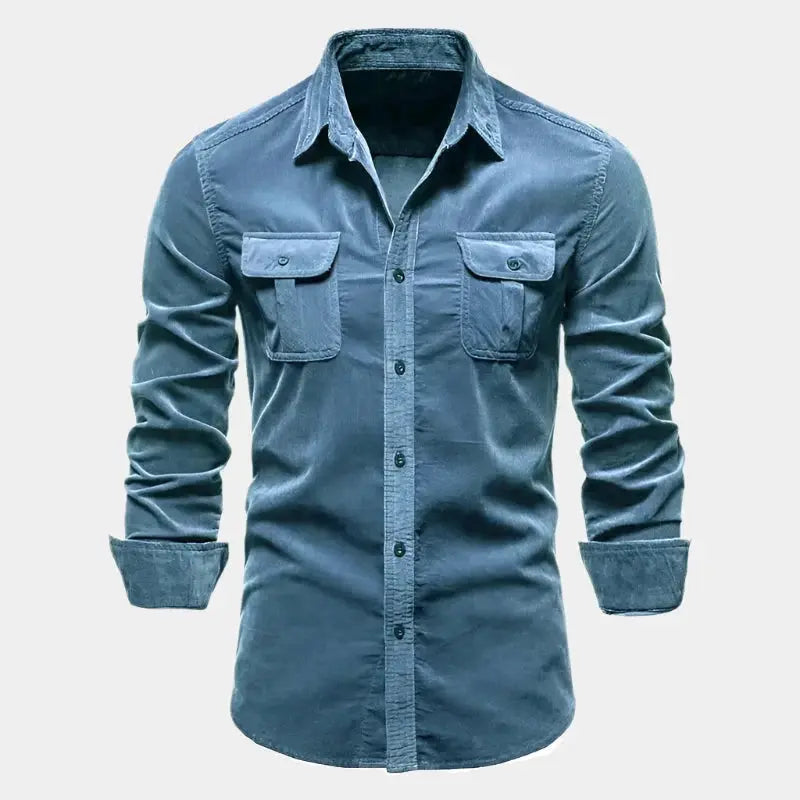 Herren Hemd Bequem Cordstoff Vielseitig Elegant 0