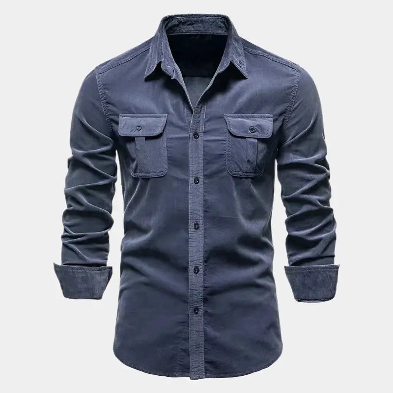 Herren Hemd Bequem Cordstoff Vielseitig Elegant 2