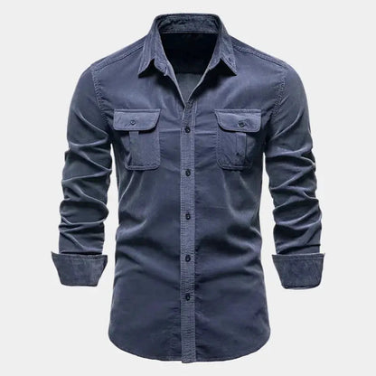 Herren Hemd Bequem Cordstoff Vielseitig Elegant 2