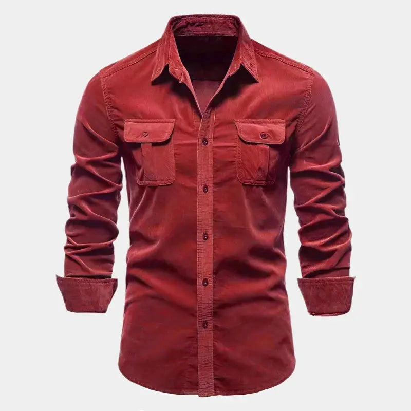 Herren Hemd Bequem Cordstoff Vielseitig Elegant 3