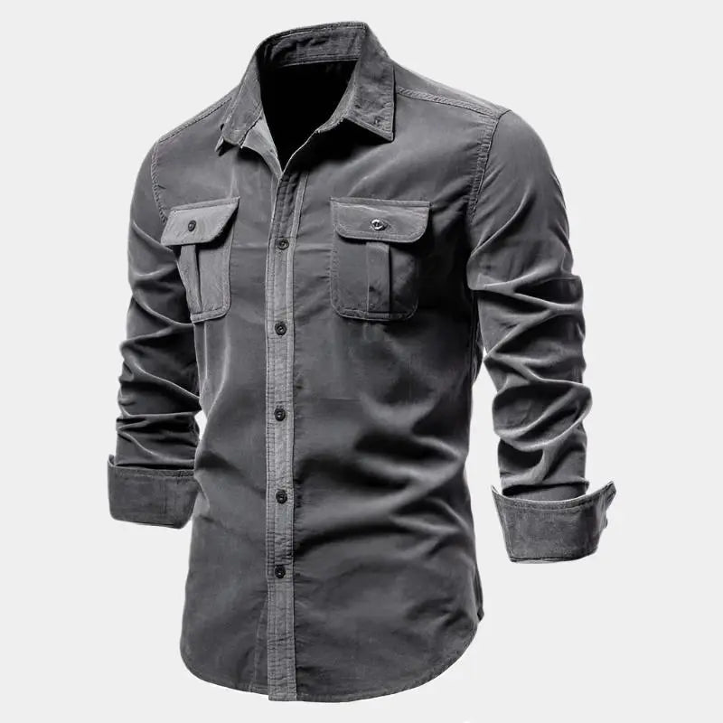 Herren Hemd Bequem Cordstoff Vielseitig Elegant 4