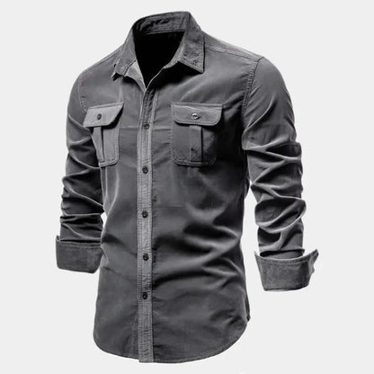 Herren Hemd Bequem Cordstoff Vielseitig Elegant 4