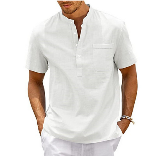 Herren Hemd Langarm Elegant Entspannt Baumwolle 0