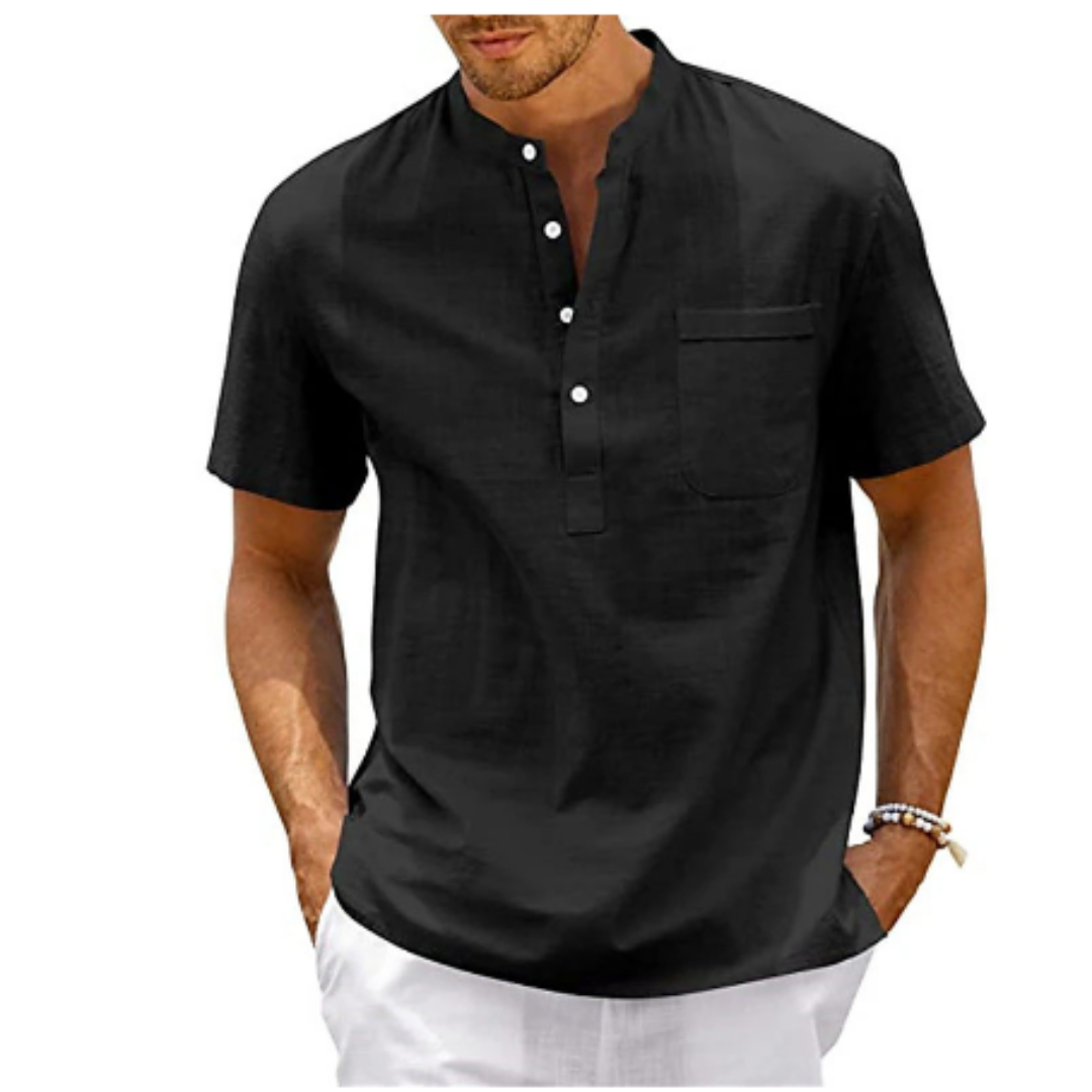 Herren Hemd Langarm Elegant Entspannt Baumwolle 1