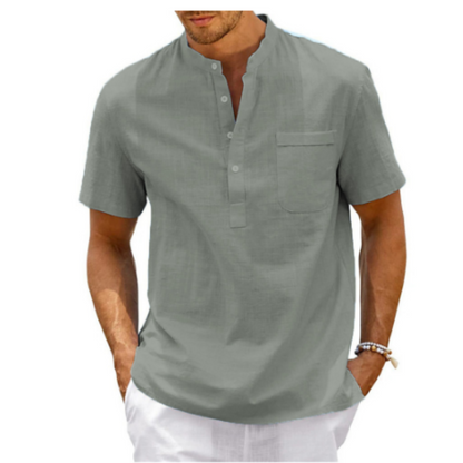Herren Hemd Langarm Elegant Entspannt Baumwolle 5