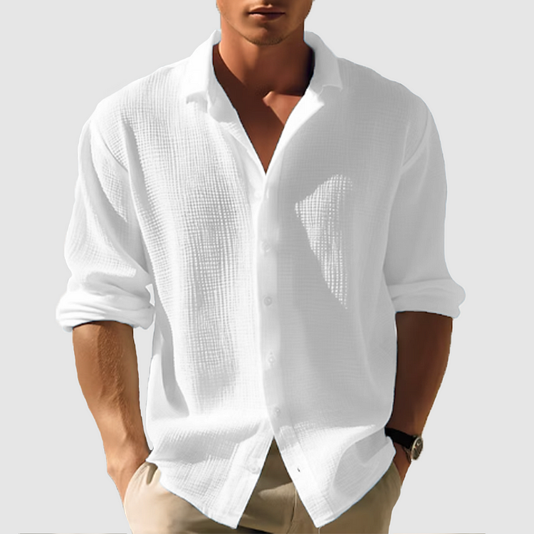 Herren Hemd Langarm Hochwertige Baumwolle Entspanntes Design 1