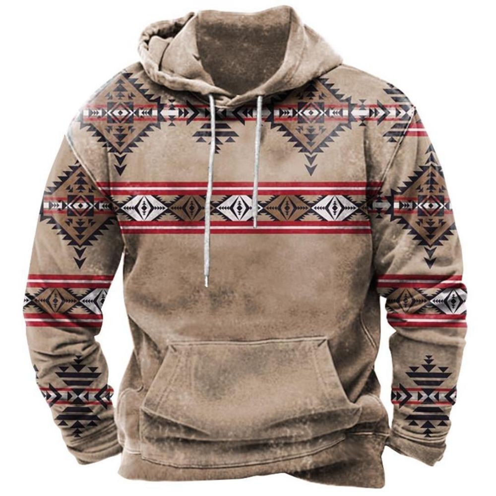 Herren Hoodie Azteken-Stil Bequemes Material Lässiger Kapuzenpullover 0