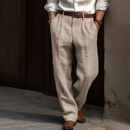Herren Hose Elegante Passform Atmungsaktives Material Zeitloses Design Nadelstreifen 6