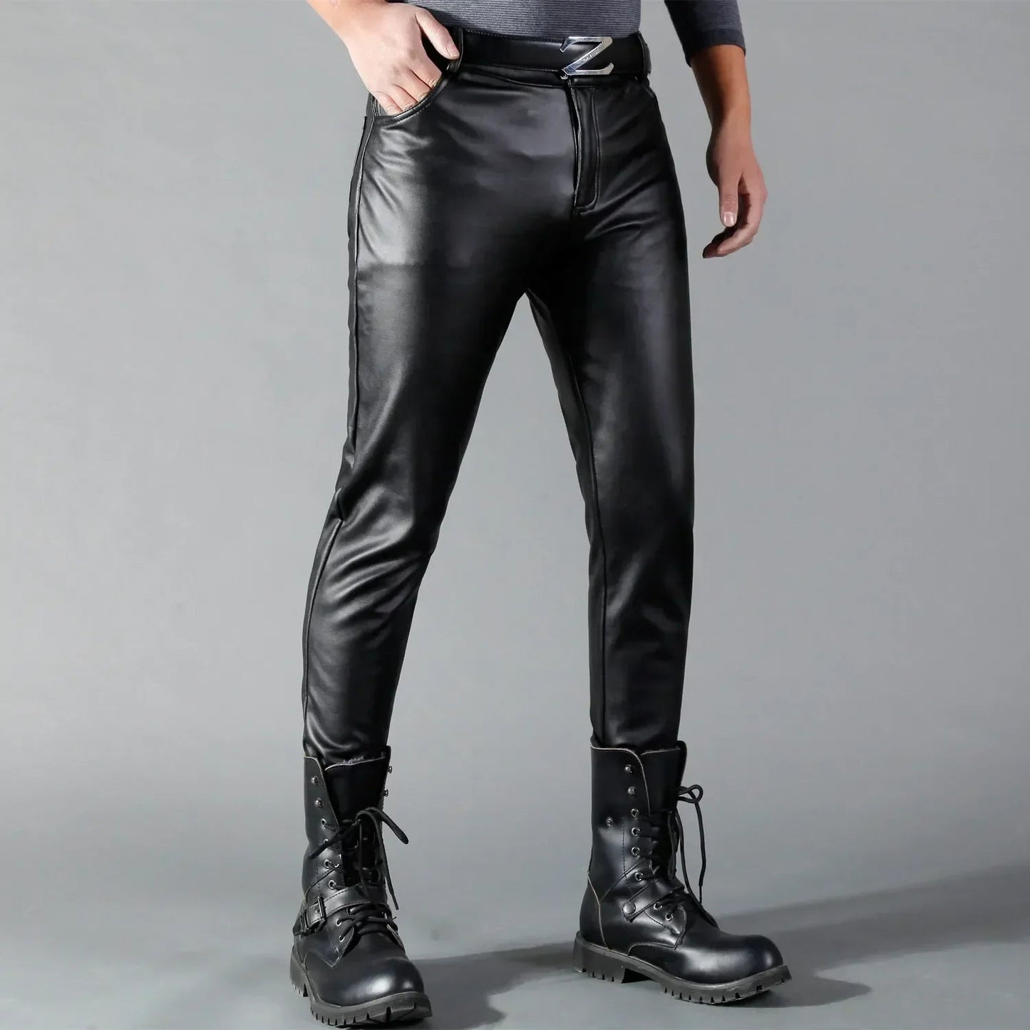 Herren Hosen Stretch Modernes Design Bequeme Passform Schwarz 2