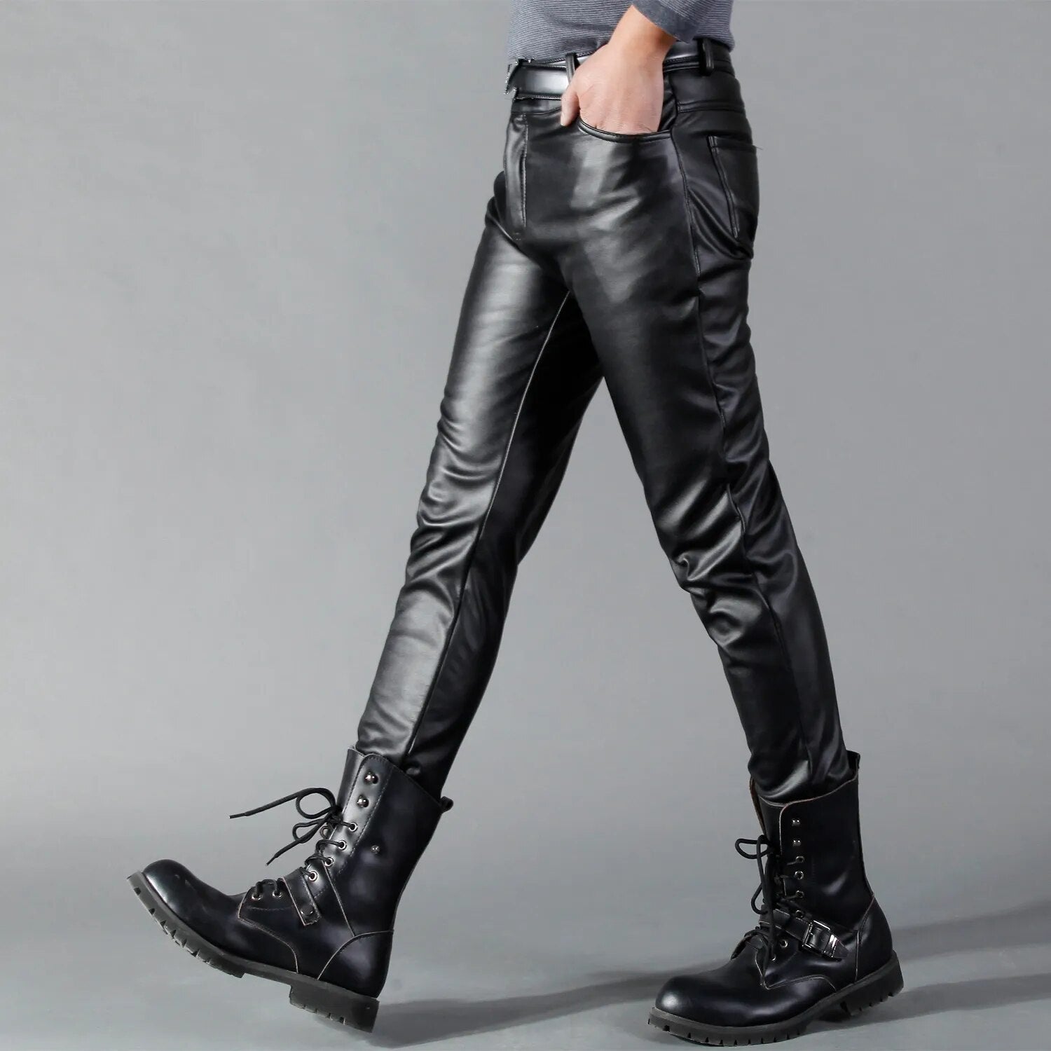Herren Hosen Stretch Modernes Design Bequeme Passform Schwarz 3