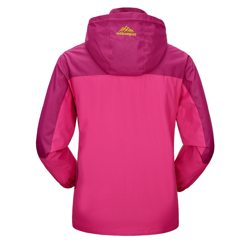 Herren Jacke Outdoor Wasserdicht Atmungsaktiv Winddicht Polyester mit Abnehmbarer Kapuze 1