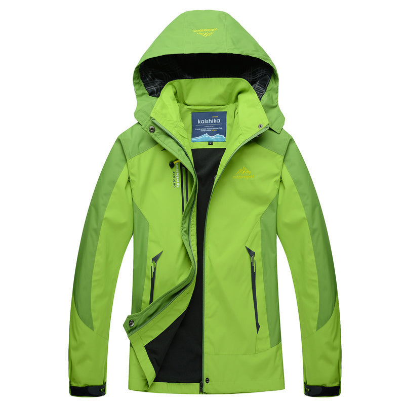 Herren Jacke Outdoor Wasserdicht Atmungsaktiv Winddicht Polyester mit Abnehmbarer Kapuze 3