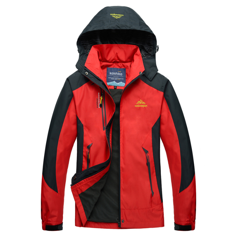 Herren Jacke Outdoor Wasserdicht Atmungsaktiv Winddicht Polyester mit Abnehmbarer Kapuze 5