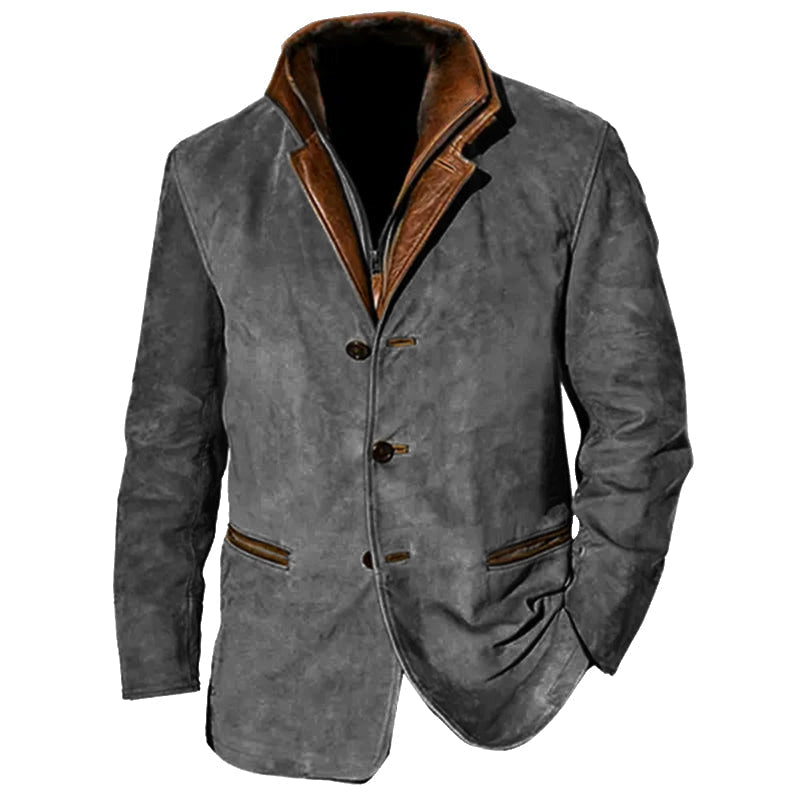 Herren Jacke Vintage Stil Wildleder-Optik Herbstjacke für Komfort und Wärme 2