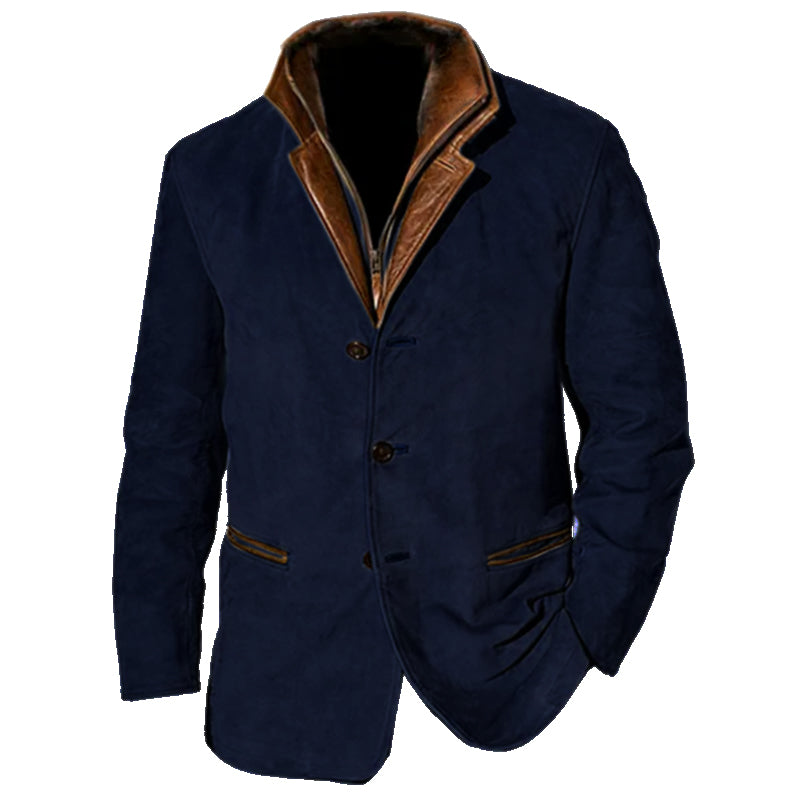 Herren Jacke Vintage Stil Wildleder-Optik Herbstjacke für Komfort und Wärme 3