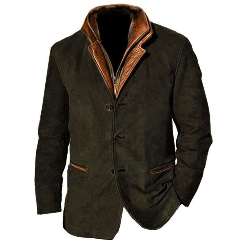 Herren Jacke Vintage Stil Wildleder-Optik Herbstjacke für Komfort und Wärme 4