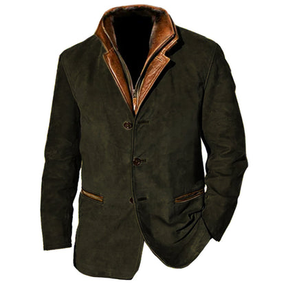 Herren Jacke Vintage Stil Wildleder-Optik Herbstjacke für Komfort und Wärme 4