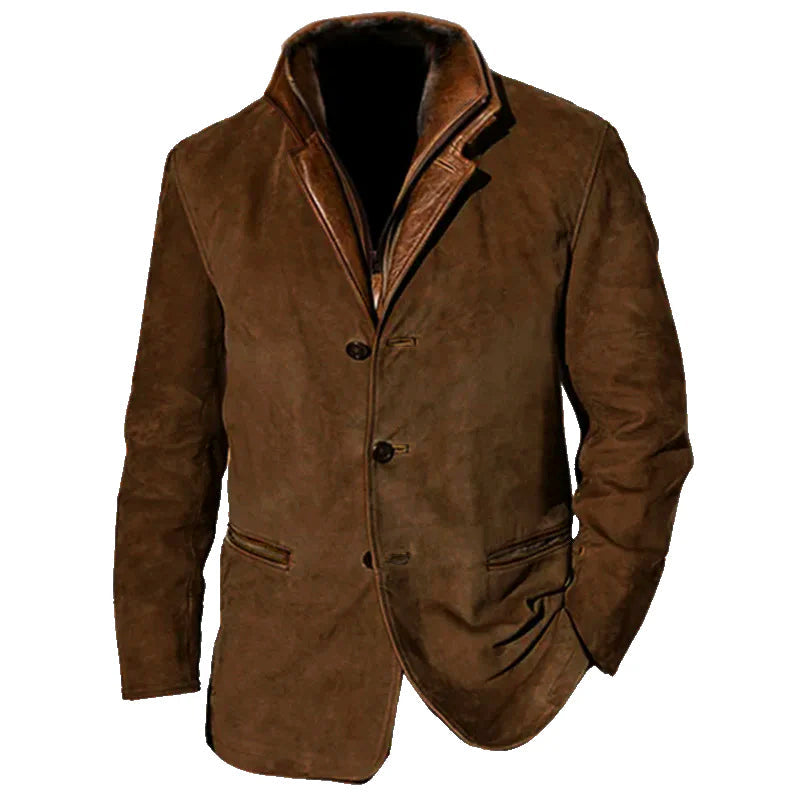Herren Jacke Vintage Stil Wildleder-Optik Herbstjacke für Komfort und Wärme 6